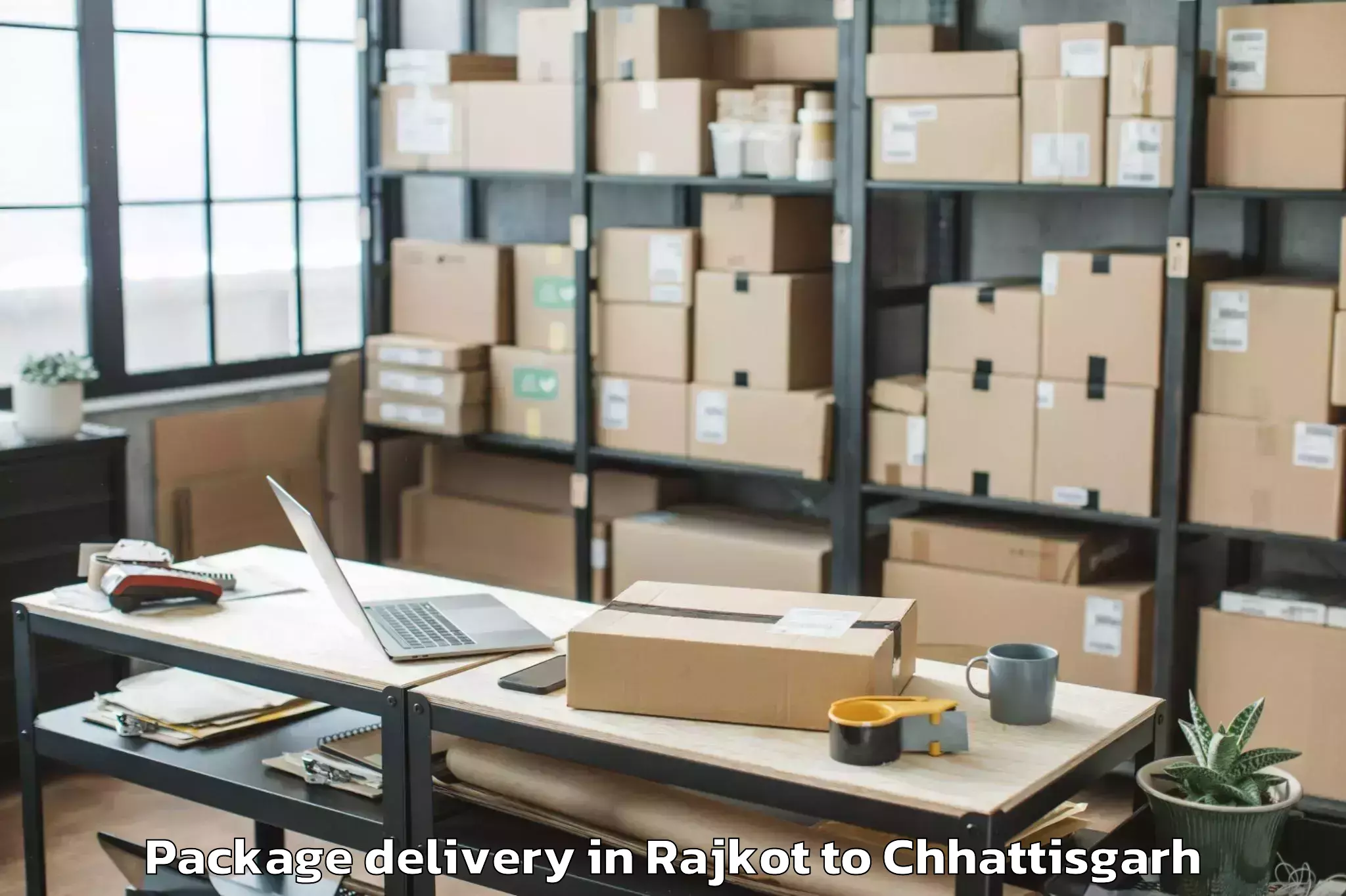 Professional Rajkot to Rajnandgaon Package Delivery